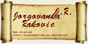 Jorgovanka Raković vizit kartica